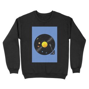 Solar System Vinyl Record Unisex Crewneck Sweatshirt