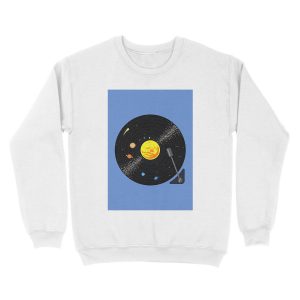 Alternative view of Solar System Vinyl Record Unisex Crewneck Sweatshirt