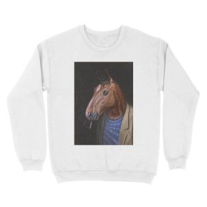 Alternative view of Somber Horse Unisex Crewneck Sweatshirt