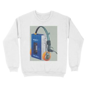 Alternative view of Sony Walkman TPS-L2 with MDR-5A Headphone Polygon Art Unisex Crewneck Sweatshirt