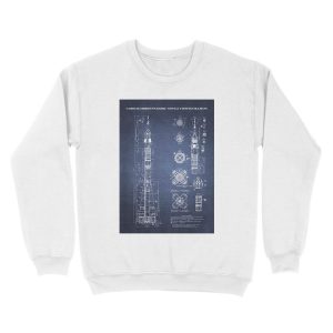Alternative view of Soyuz Blueprint in High Resolution (dark blue) Unisex Crewneck Sweatshirt