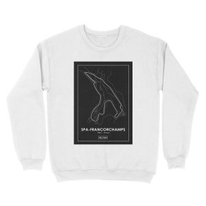 Alternative view of SPA-FRANCORCHAMPS - Belgium Track Map Unisex Crewneck Sweatshirt