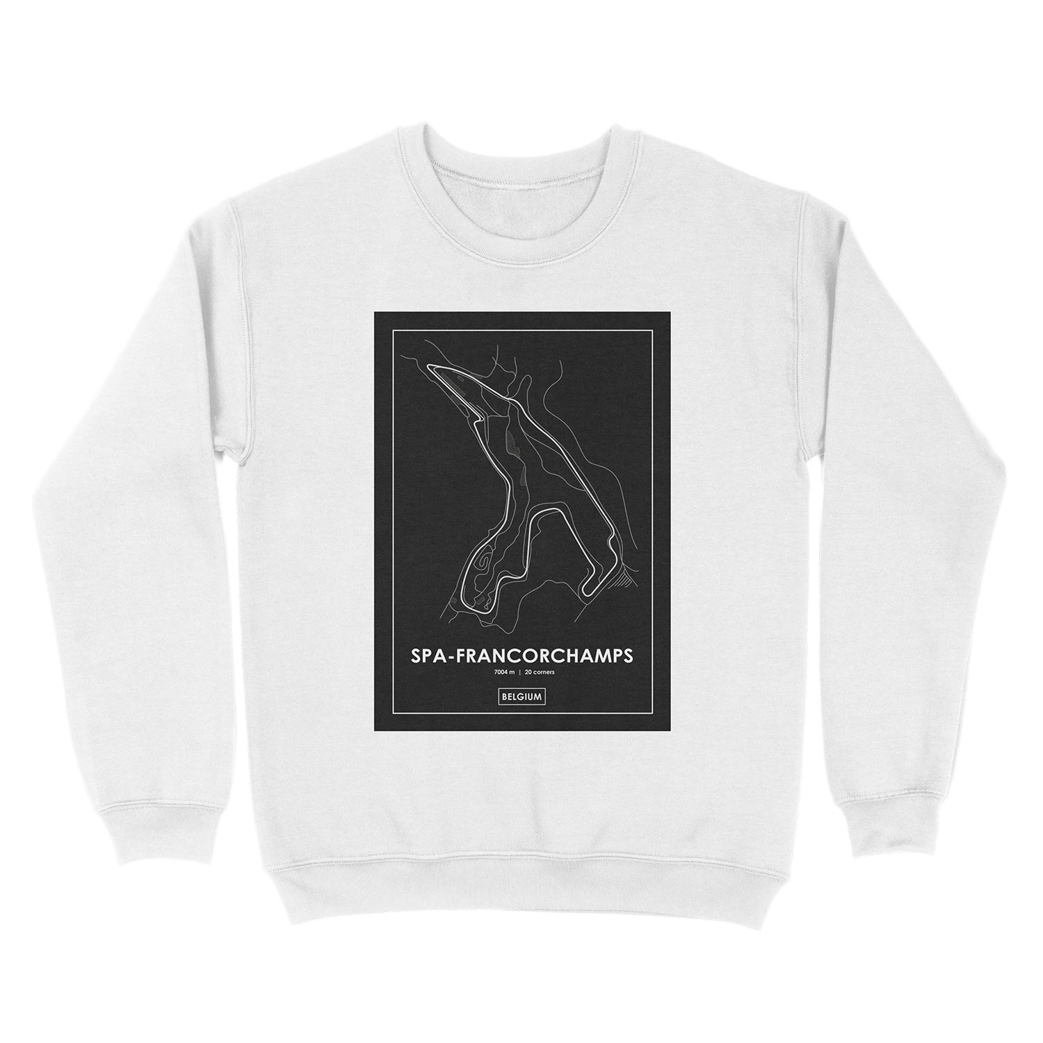 SPA-FRANCORCHAMPS - Belgium Track Map Unisex Crewneck Sweatshirt - Image 2