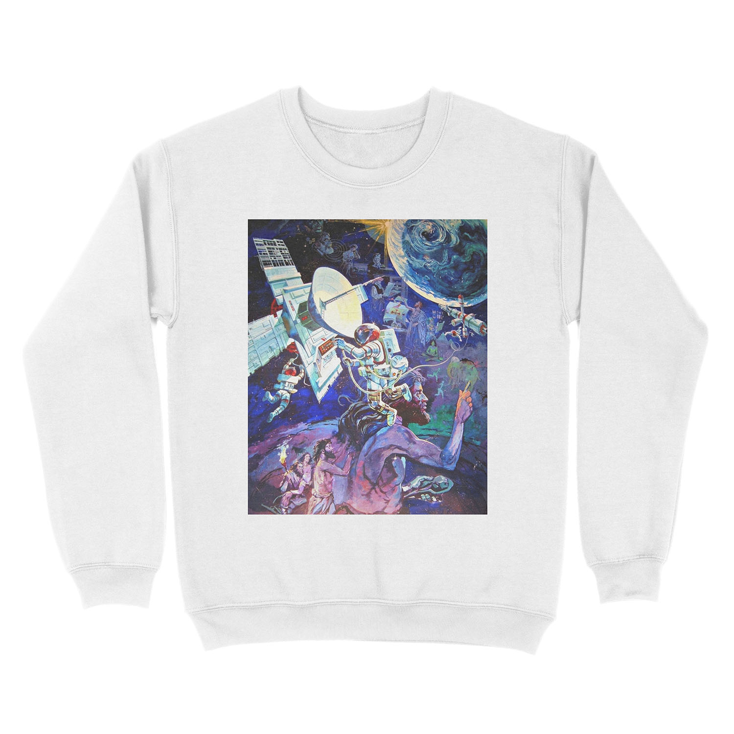 Spaceship Earth Mural Unisex Crewneck Sweatshirt - Image 2