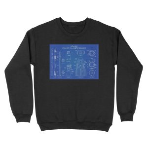 SpaceX: Falcon 9 and Crew Dragon (Blueprint-English) Unisex Crewneck Sweatshirt