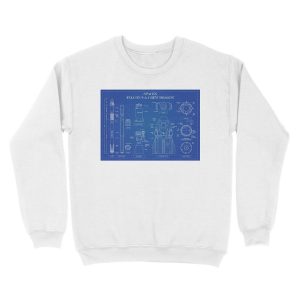 Alternative view of SpaceX: Falcon 9 and Crew Dragon (Blueprint-English) Unisex Crewneck Sweatshirt