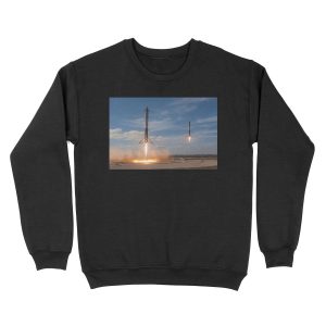 SpaceX Falcon Heavy Boosters Landing (8K resolution) Unisex Crewneck Sweatshirt