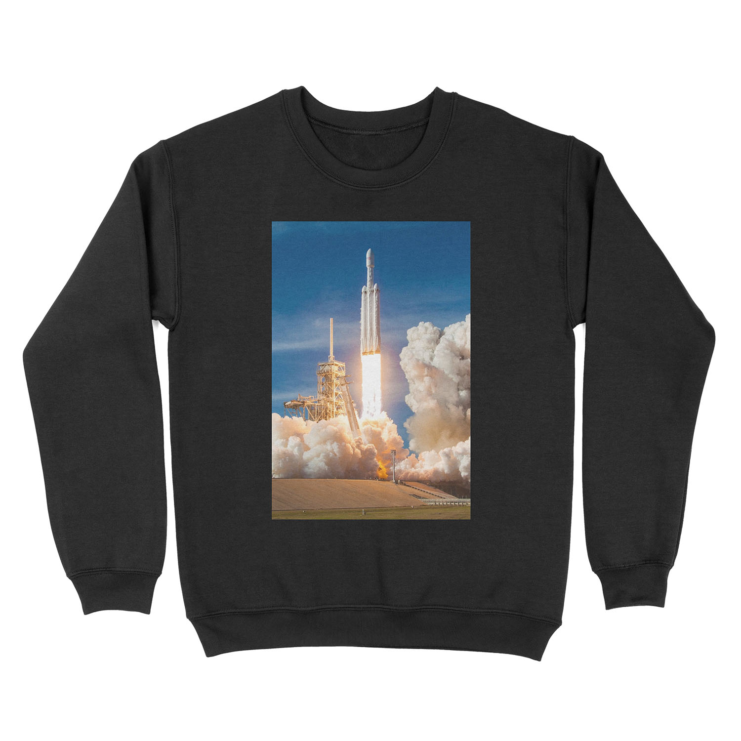 SpaceX Falcon Heavy Liftoff (8K resolution) Unisex Crewneck Sweatshirt