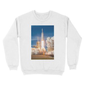 Alternative view of SpaceX Falcon Heavy Liftoff (8K resolution) Unisex Crewneck Sweatshirt