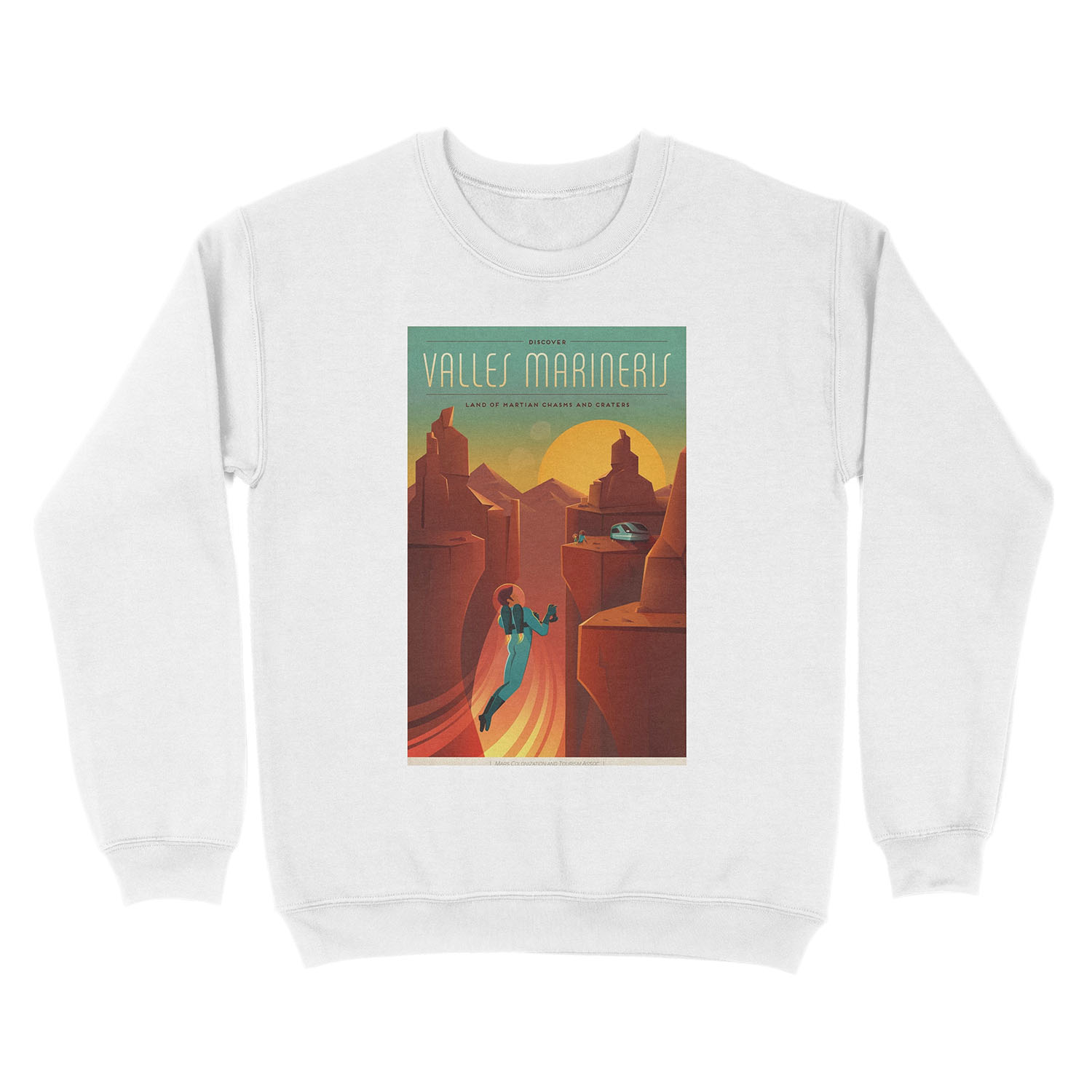 SpaceX Mars Colonization and Tourism Association: Valles Marineris (8K resolution) Unisex Crewneck Sweatshirt - Image 2