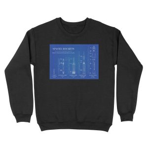 SPACEX Rockets (Blueprint) Unisex Crewneck Sweatshirt