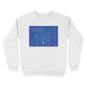 Alternative view of SPACEX Rockets (Blueprint) Unisex Crewneck Sweatshirt