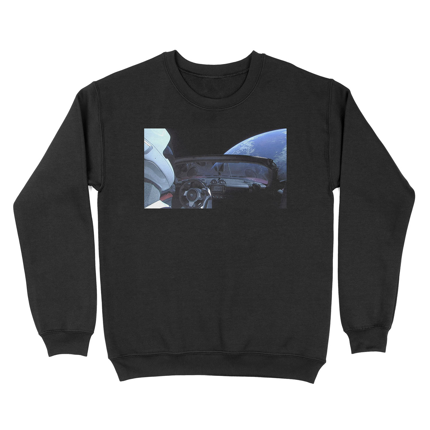 SpaceX Starman - DON'T PANIC! Unisex Crewneck Sweatshirt
