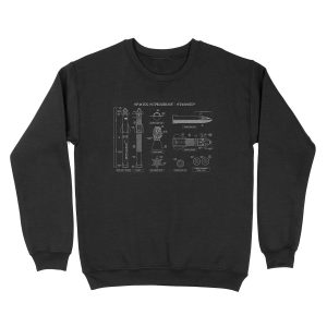 SPACEX: Super Heavy / Starship (White Stencil-No Background) Unisex Crewneck Sweatshirt