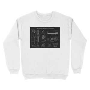 Alternative view of SPACEX: Super Heavy / Starship (White Stencil-No Background) Unisex Crewneck Sweatshirt