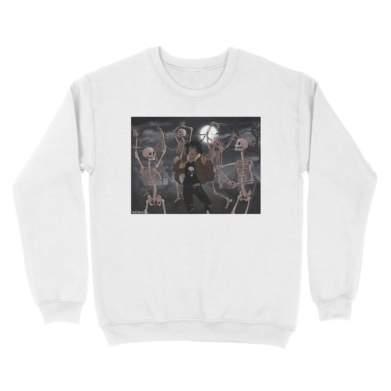 Spooky Scary Skeletons Unisex Crewneck Sweatshirt - Image 2