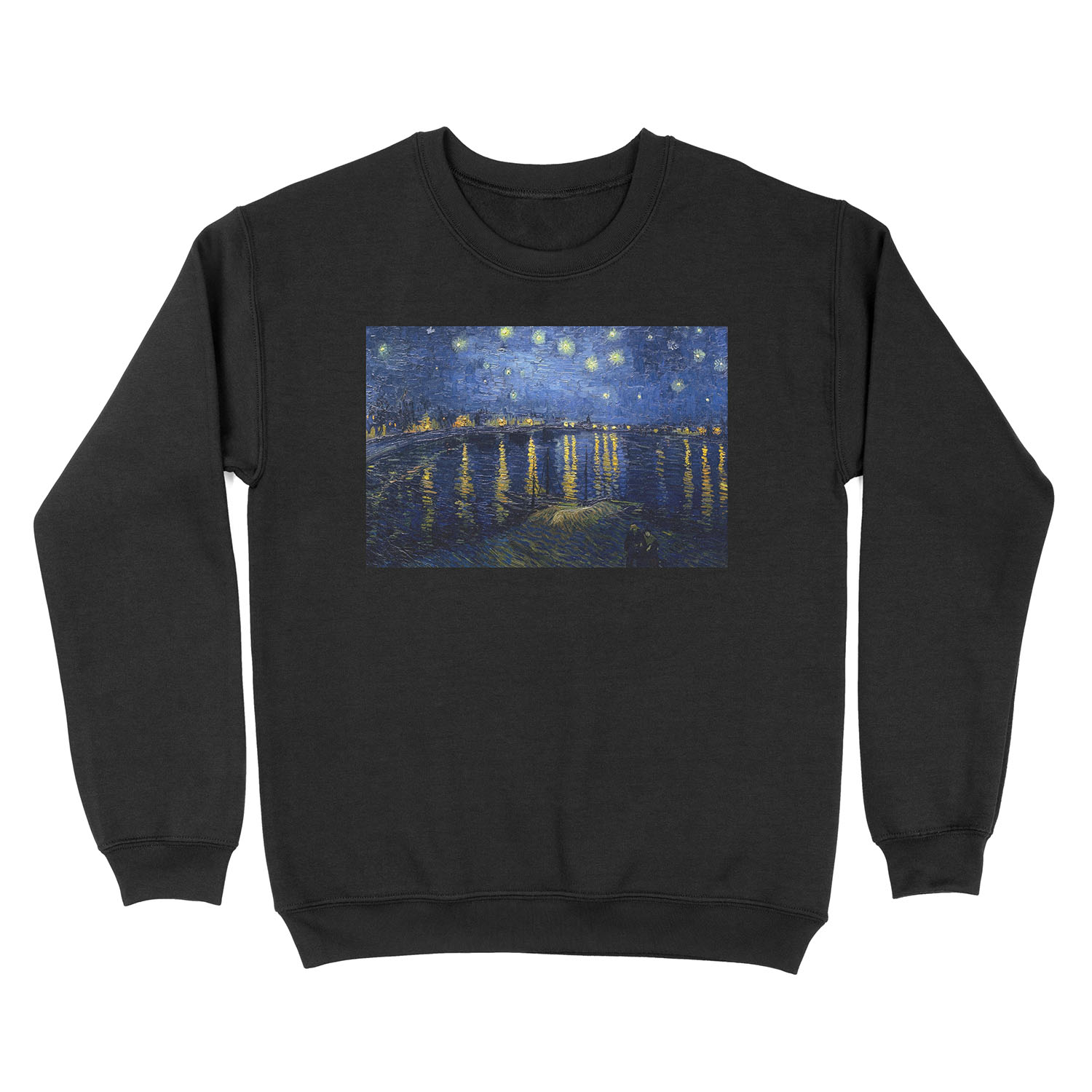 Starry Night Over the Rhone by Vincent van Gogh Unisex Crewneck Sweatshirt