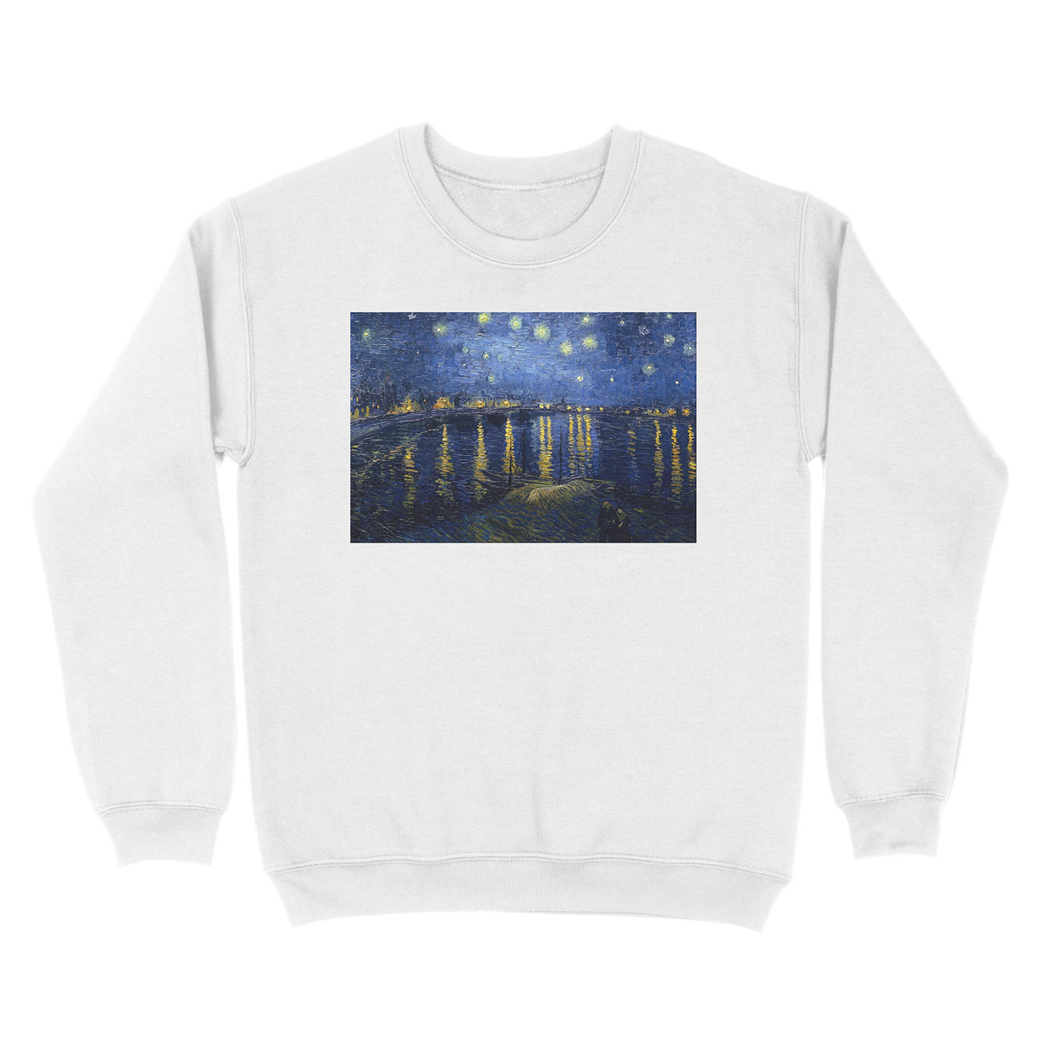 Starry Night Over the Rhone by Vincent van Gogh Unisex Crewneck Sweatshirt - Image 2