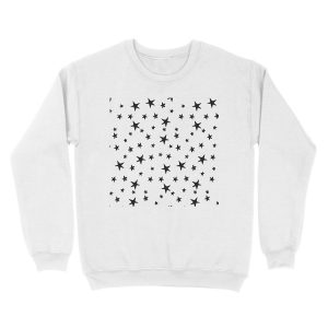 Alternative view of Stars - Black on White Unisex Crewneck Sweatshirt