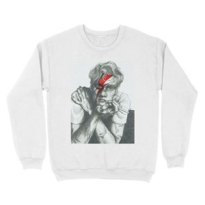 Alternative view of stop frowning, moony. you'll mess our handiwork up! Unisex Crewneck Sweatshirt