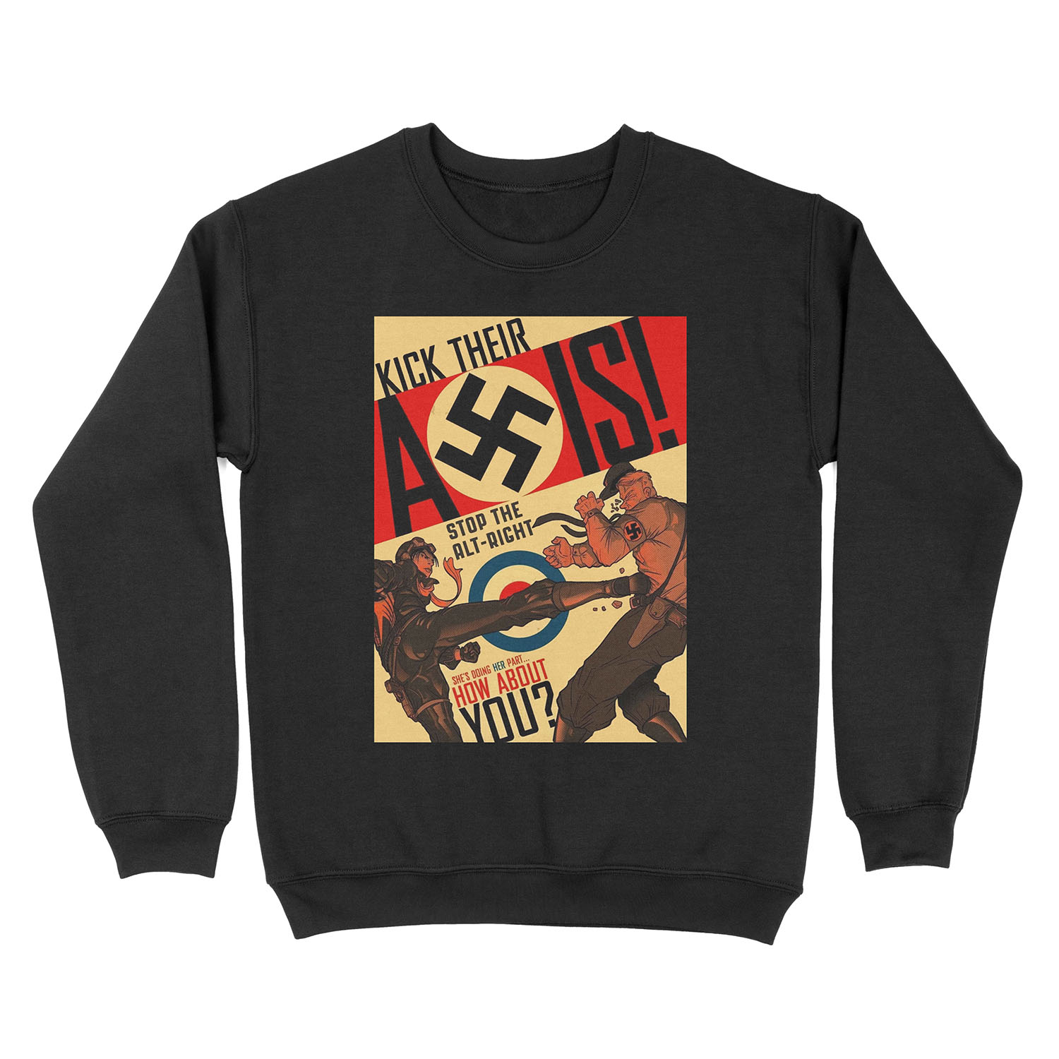 Stop the Alt-Right! - Kick Their Axis Unisex Crewneck Sweatshirt