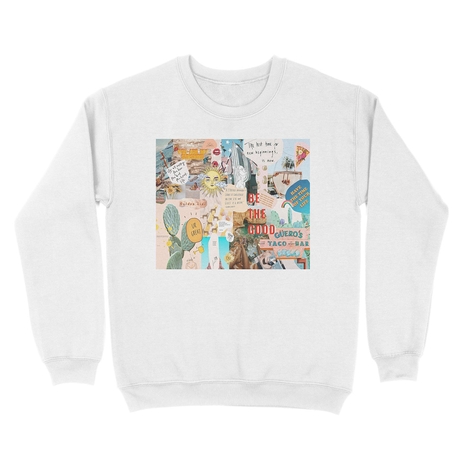 SUMMER COLLAGE TAPESTRY - PHONE CASE Unisex Crewneck Sweatshirt - Image 2