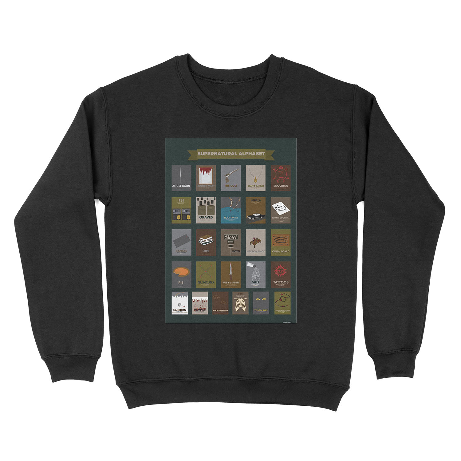 Supernatural Alphabet Unisex Crewneck Sweatshirt