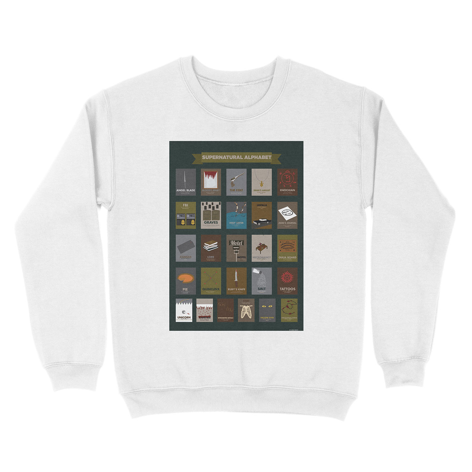 Supernatural Alphabet Unisex Crewneck Sweatshirt - Image 2