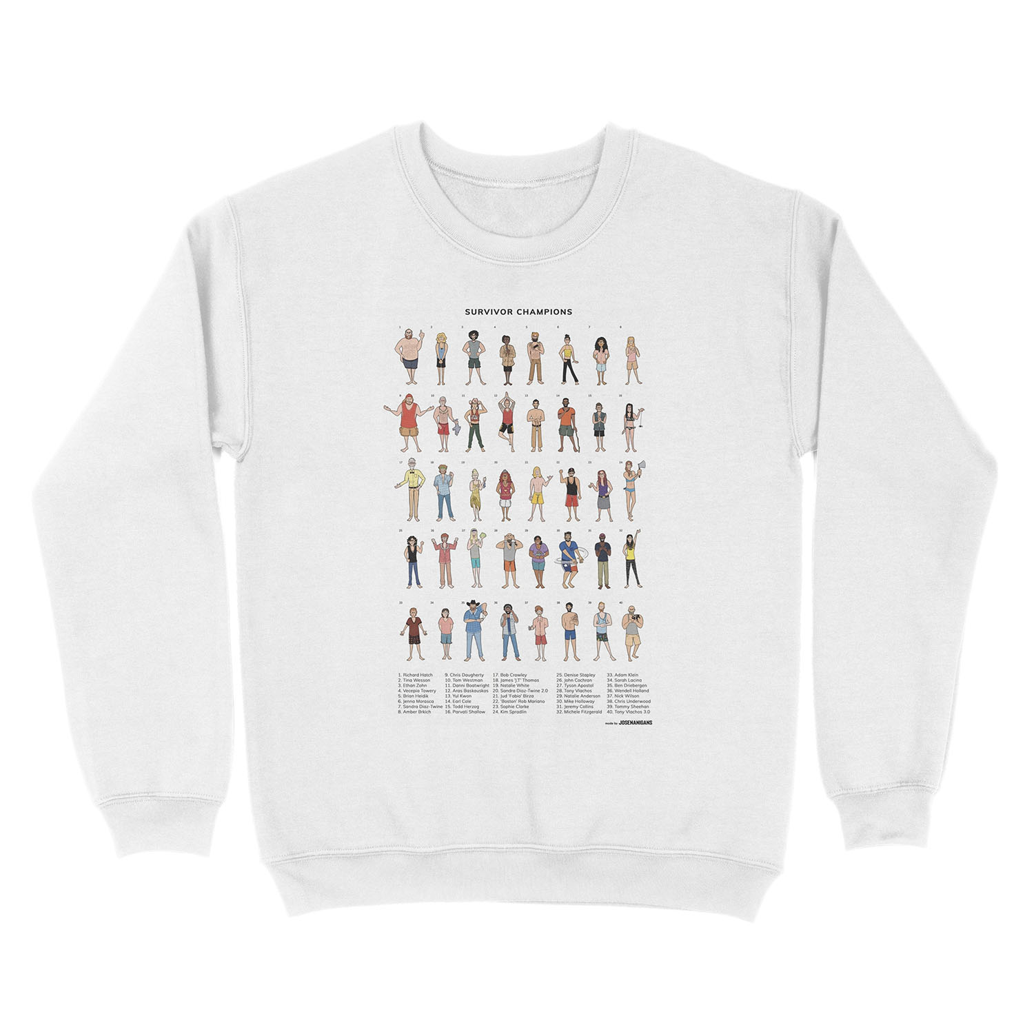 Survivor: Champions - All Winners Artwork Unisex Crewneck Sweatshirt - Image 2