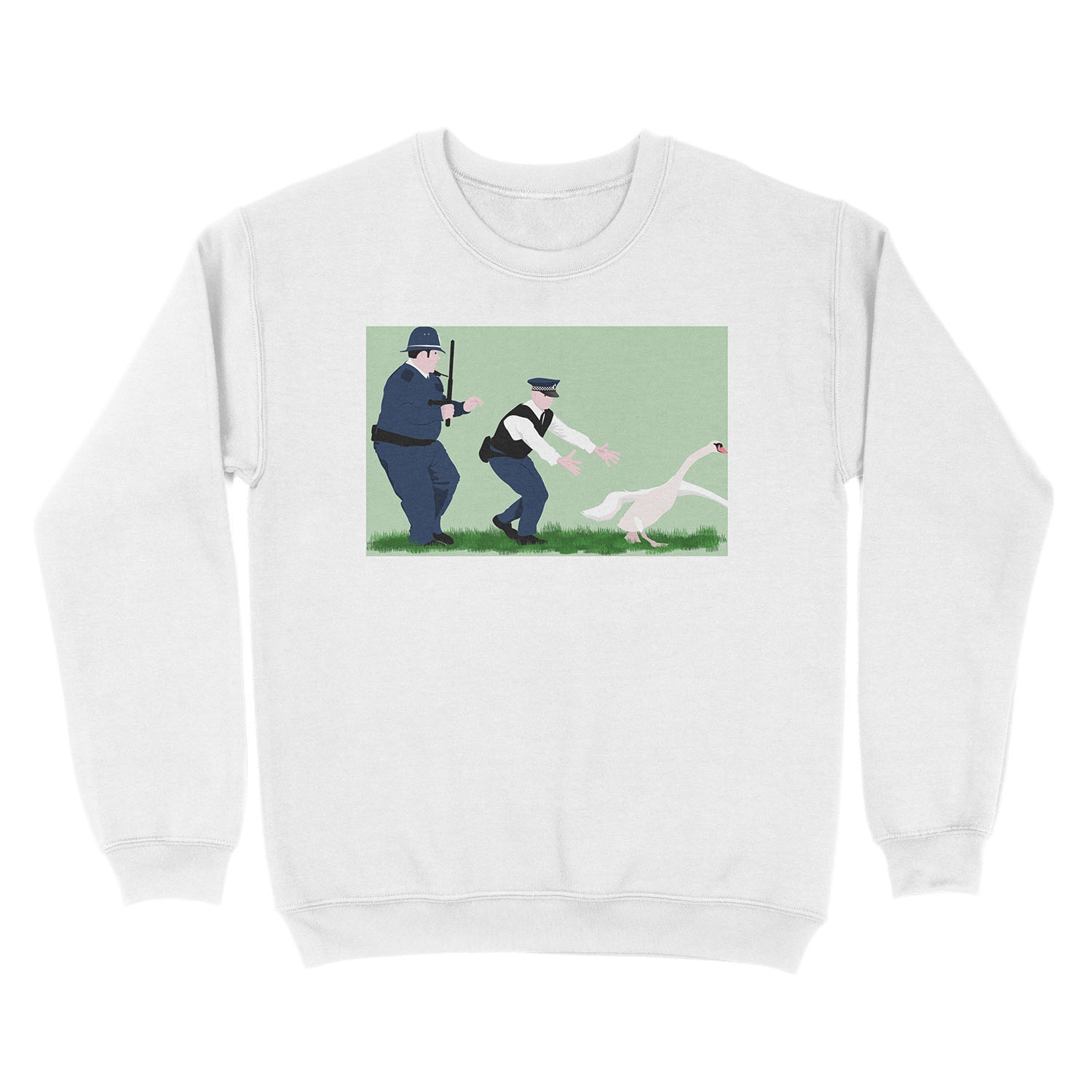 Swan cops Unisex Crewneck Sweatshirt - Image 2