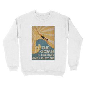 Alternative view of Swimming The Ocean is calling and i must go Unisex Crewneck Sweatshirt