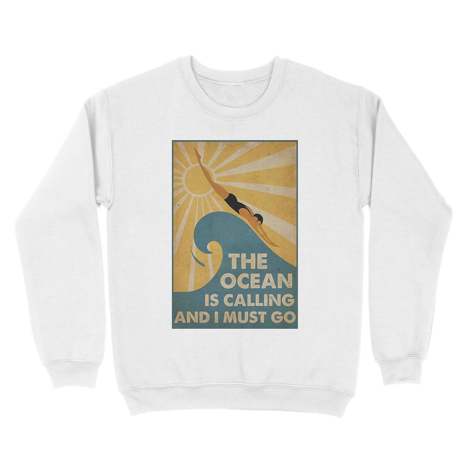Swimming The Ocean is calling and i must go Unisex Crewneck Sweatshirt - Image 2