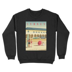 Sydney, Bondi Bathers Pavilion, 1960 Unisex Crewneck Sweatshirt