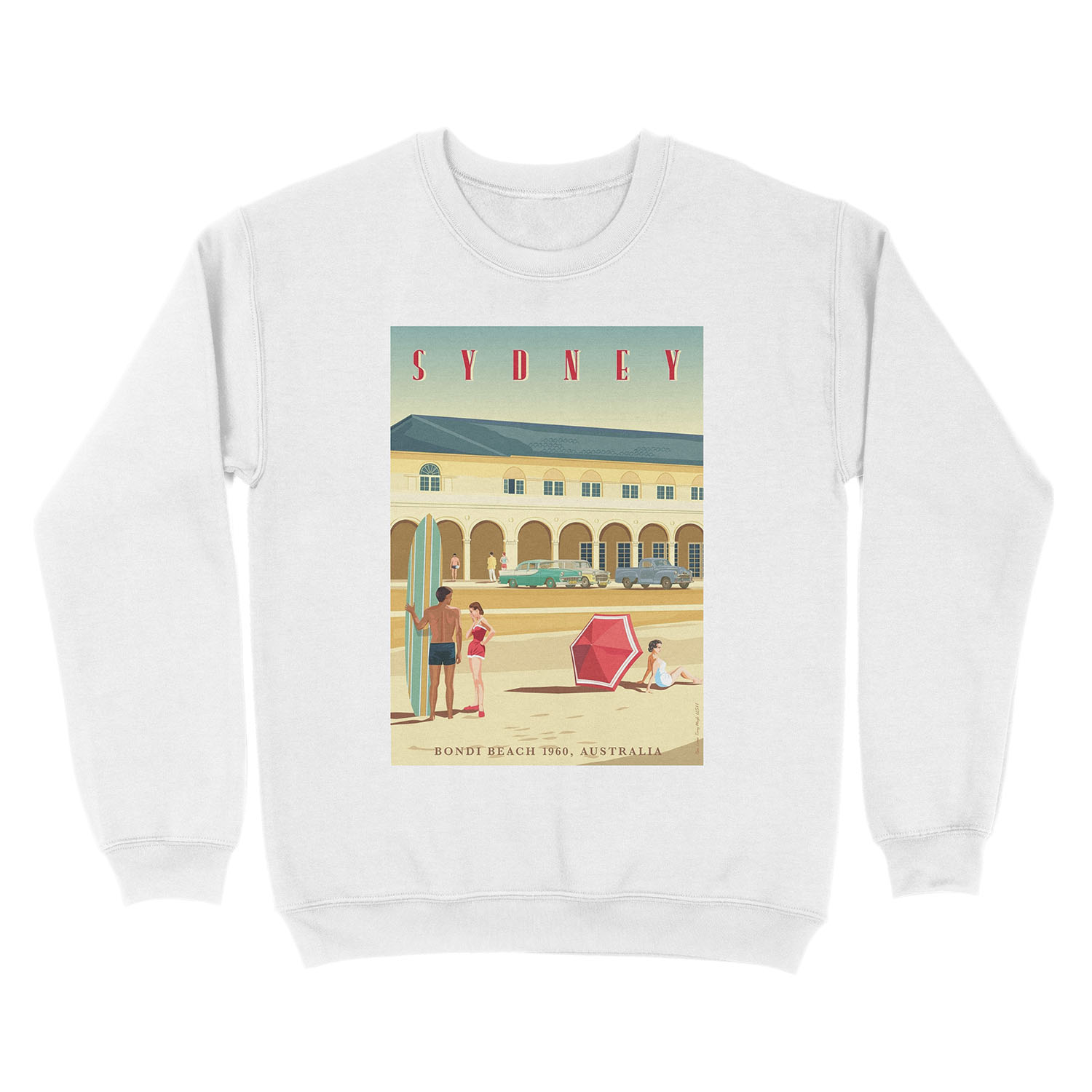 Sydney, Bondi Bathers Pavilion, 1960 Unisex Crewneck Sweatshirt - Image 2