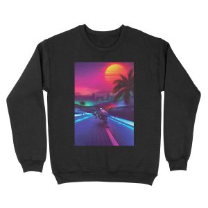 Synthwave Midnight Outrun Unisex Crewneck Sweatshirt