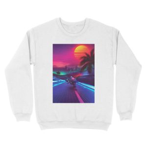 Alternative view of Synthwave Midnight Outrun Unisex Crewneck Sweatshirt
