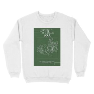 Alternative view of sza green line art Unisex Crewneck Sweatshirt
