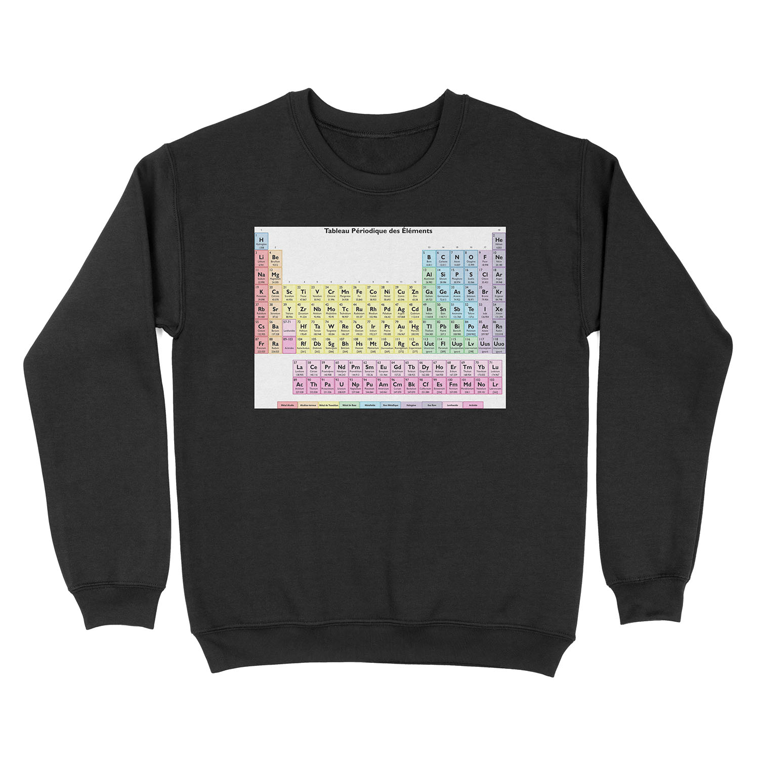 Tableau des Elements - Periodic Table in French Unisex Crewneck Sweatshirt