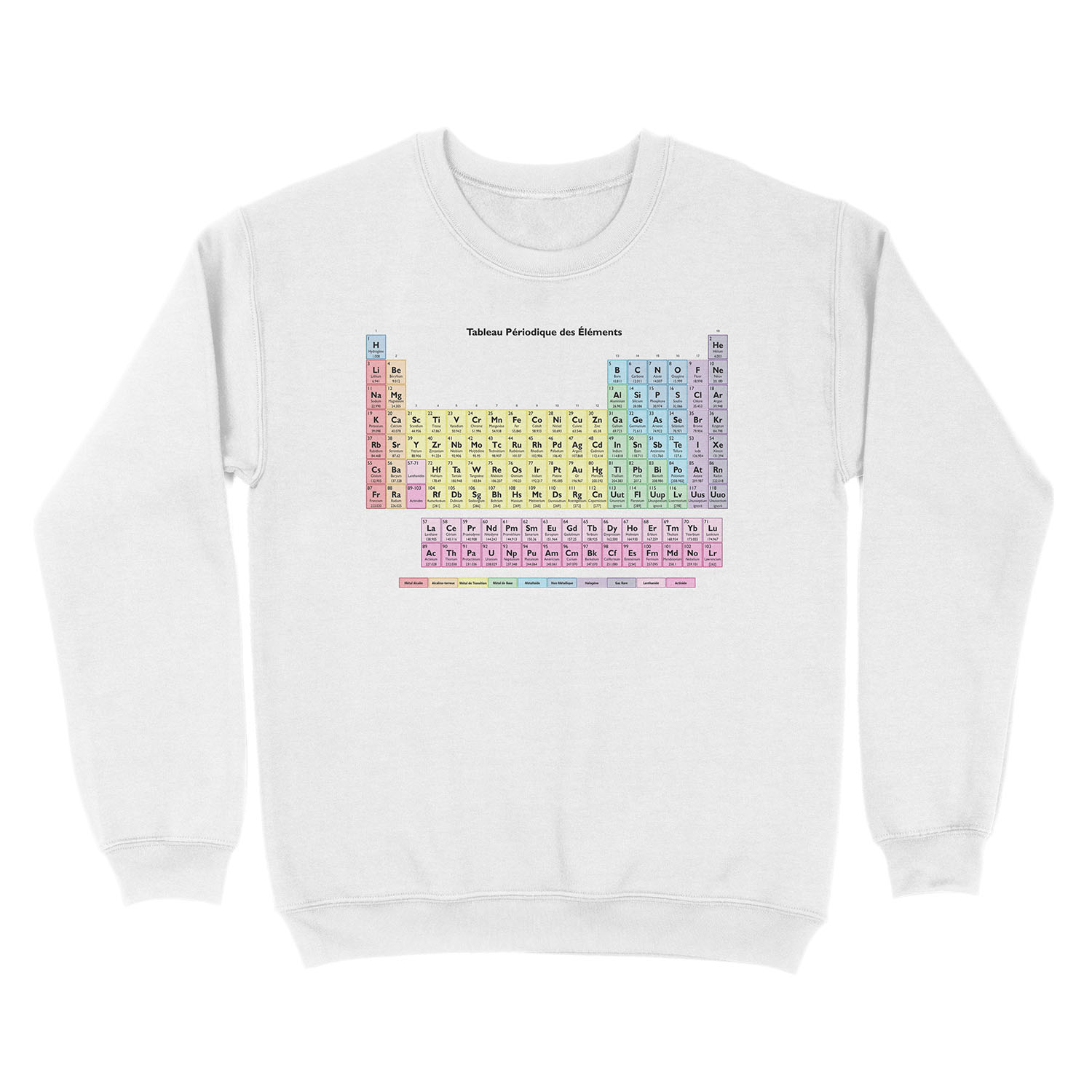 Tableau des Elements - Periodic Table in French Unisex Crewneck Sweatshirt - Image 2