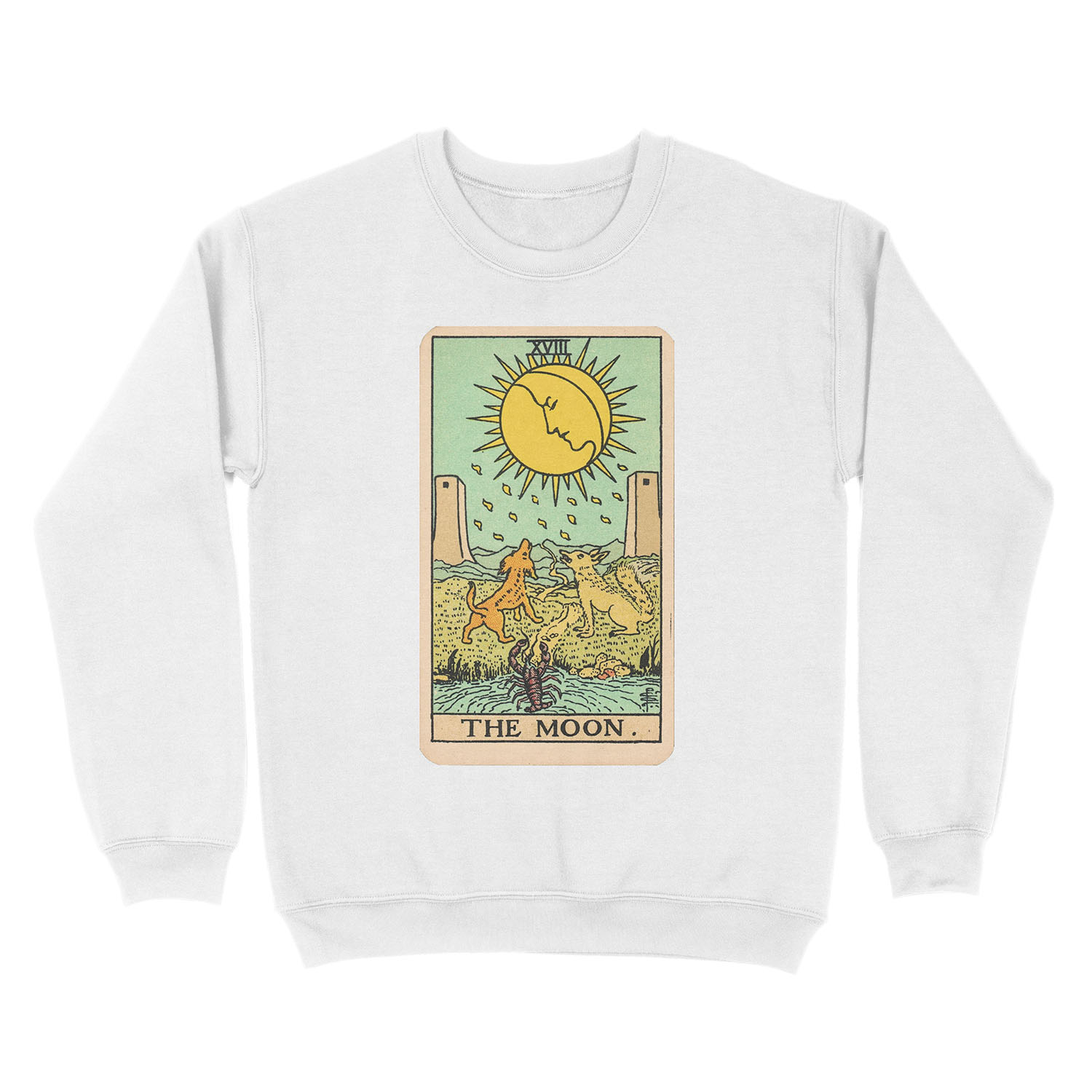 Tarot Card - The Moon Unisex Crewneck Sweatshirt - Image 2