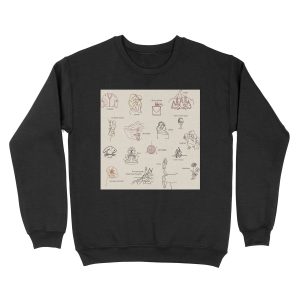 Taylor Swift Folklore Album Collection (Line art) Unisex Crewneck Sweatshirt
