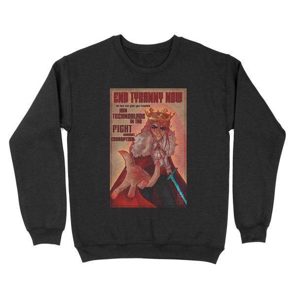 technoblade anarchy propaganda fanart Unisex Crewneck Sweatshirt