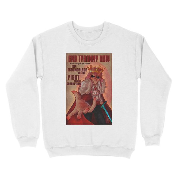 technoblade anarchy propaganda fanart Unisex Crewneck Sweatshirt - Image 2