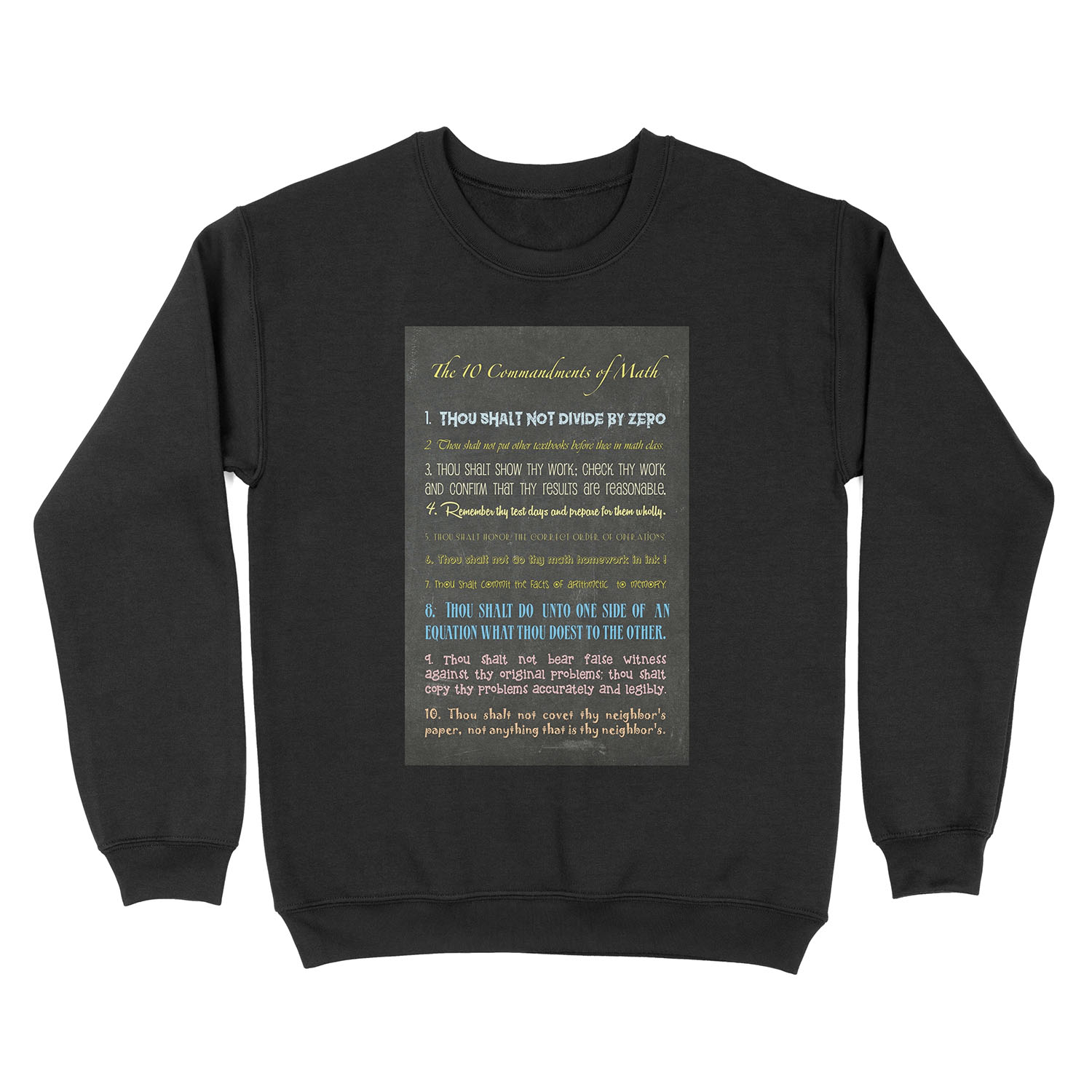 Ten Commandments of Math Unisex Crewneck Sweatshirt