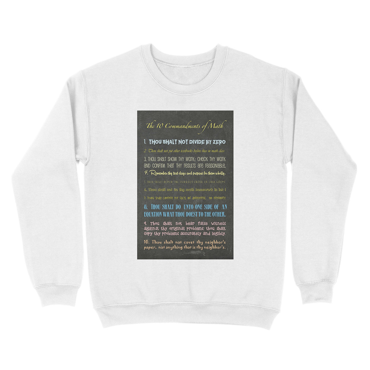 Ten Commandments of Math Unisex Crewneck Sweatshirt - Image 2