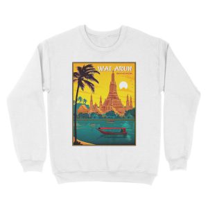 Alternative view of THAILAND : Vintage Wat Arun Temple of Dawn Print Unisex Crewneck Sweatshirt