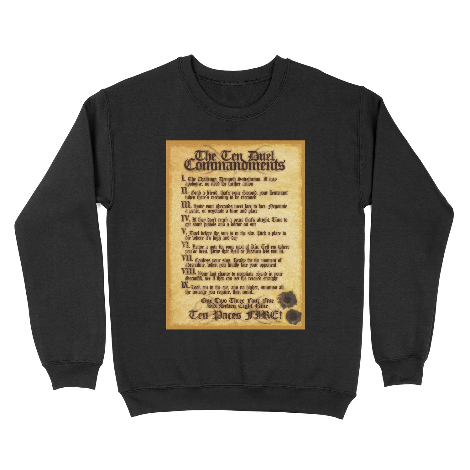The 10 Duel Commandments Unisex Crewneck Sweatshirt