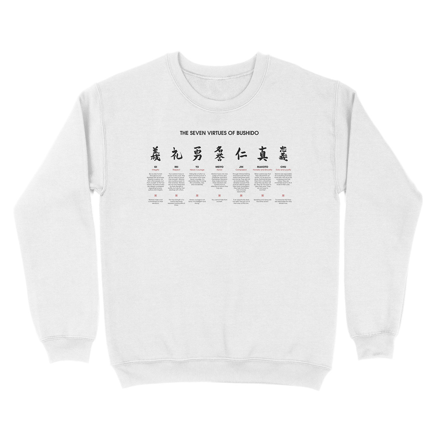 The 7 Virtues of Bushido Unisex Crewneck Sweatshirt - Image 2