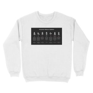 Alternative view of The 7 Virtues of Bushido (white text) Unisex Crewneck Sweatshirt
