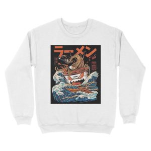 Alternative view of The black Great Ramen Unisex Crewneck Sweatshirt